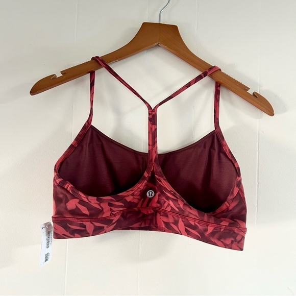Lululemon Flow Y Nulu Bra in Spray Leaf Fireside Red Multi sz 8 - Picture 4 of 5